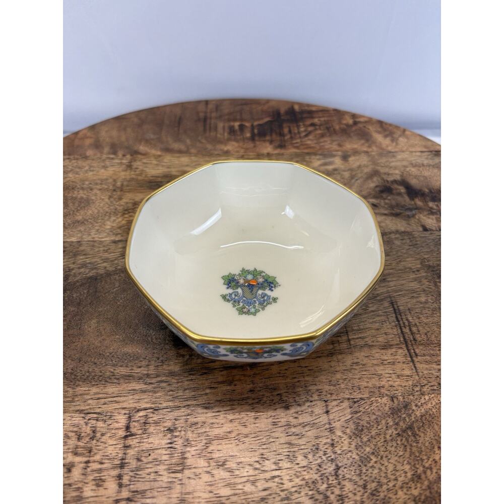 Lenox Autumn Octagonal Candy/Nuts/Salad Bowl 5" Made in USA 24kt No Chips